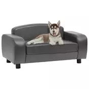 Sofa za pse siva 80 x 50 x 40 cm od umjetne kože