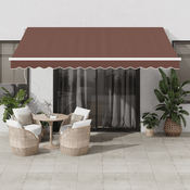 vidaXL Avtomatsko zložljiva tenda rjava 400x350 cm