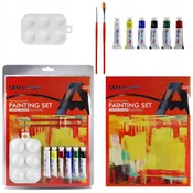 Set 6 akrilnih barv Phoenix 6 x 12 ml s slikarskim blokom, čopiči in paleto
