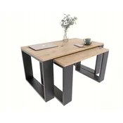 shumee Komplet raztegljivih miz LOFT Klubska mizica Westa artisan črna