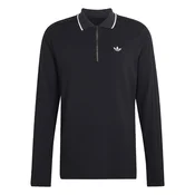 adidas Polo majica 3 Stripes Engineered Rib Long Sleeve Polo KE4133 Črna Regular Fit