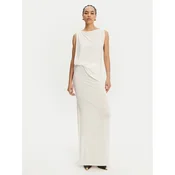JACQUEMUS Večerna obleka La Robe Peplo Longue 25E251DR2302381 100 Bela Regular Fit