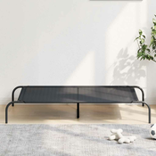 Povišeni krevet za pse crni 130x80x20 cm tekstil i celik
