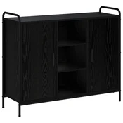 vidaXL Strani šal Črni hrast 97 x 33 x 81 cm Inženirski les