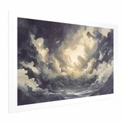 Plakat - Epic Play of Light: The Sun Battling for Dominance Over the Clouds 42x29.7 Bez okvira s margom
