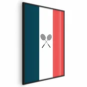 shumee Plakat - Francoske zastave in črni badmintonski loparji
