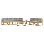 Set vanjskih sofa s jastukom 7 pcs Bijela i svjetlosiva