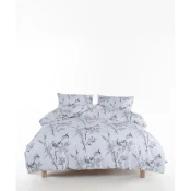 Bela/siva enojna posteljnina iz renforce bombaža 140x200 cm White Floral – Mila Home Luxury