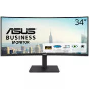 ASUS VA34VCPSR ukrivljen poslovni monitor - 86.4cm (34), WQHD (3440 x 1440), VA, 1500R, 100Hz, USB-C PD 96W, RJ45, USB razdelilnik - 90LM08JJ-B02170