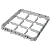 Nastavek košare half drop 500x500 mm siv, model E2, Cambro, število predelkov: 9 (3x3), velikost predelka: 150x150 mm, svetlo siva, 499x499x(V)51 mm