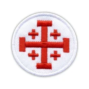 shumee Našitek Jeruzalemski križ - Samolepilna podlaga - Vezen našitek/značka/emblem