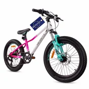 shumee 20-palčno otroško kolo za deklice MTB Shimano 6 prestav z amortizerji in širokimi pnevmatikami Verdant Calix belo roza