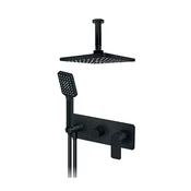 Rosan S.2 BLACK Uzidna baterija sa plafonskim tušem 210x210mm i rucnim tušem