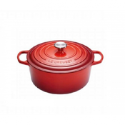 Okrogla posoda Signature z jeklenim gumbom 22 cm, rdeča