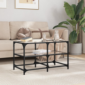 Stolic s prozirnom staklenom površinom 78,5x40x45 cm celik
