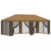 Vidaxl Paviljon s stenami 6 x 3 m Bež Poliester in jeklo 190