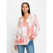 heine Bluza temno siva/korala/roza/bela