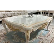 Casa Padrino luxury baroque coffee table white/beige/gold - Living room table in baroque style - Baroque style furniture - Baroque furnishings - Luxury furniture in baroque style