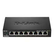 D-Link DGS-108 network switch Unmanaged L2 Gigabit Ethernet (10/100/1000) Black