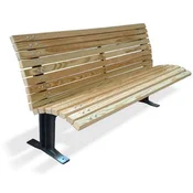 Casa Padrino park bench - City bench with backrest natural/black 180 cm