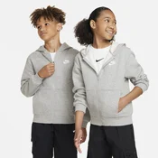 Nike Sportswear Club Fleece Older Kids Full-Zip Hoodie - Grey - Cotton/Polyester