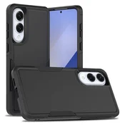 GS Oklepni ovitek za Samsung Galaxy S25 Edge, dvojno odporen proti udarcem, črn