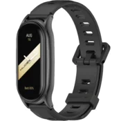 GS Silikonski pašček za Xiaomi Smart Band 10/9/8, črne barve