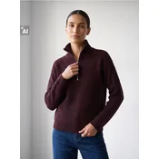 Sinsay - Oversize džemper sa uspravnom kragnom i rajsferšlusom - maroon
