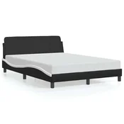 Vidaxl Posteljni okvir Dover črn in bel 120x200 cm umetno usnje
