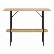 Stranska mizica v hrastovem dekorju v naravni barvi 37x100 cm Pensacola – Unique Furniture