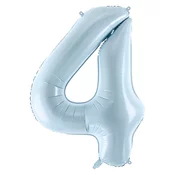 PartyDeco balon iz folije številka 4, 72cm, svetlo moder