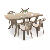 Set vrtnega pohištva Balorca 4+1 v barvi cappuccino