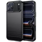 AVIZAR Ovitek za iPhone 17 Pro iz silikona z učinkom karbona in brušeno teksturo, Črna, (5000190617)