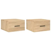 Vidaxl Stenska nočna omarica 2 kosa sonoma hrast 35x35x20 cm