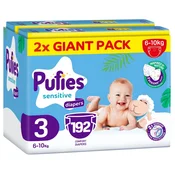 Pelene za bebe Pufies Sensitive - Midi, velicina 3, 6-10 kg, 192 komada, Giant Pack