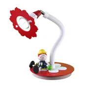 Elobra LED stolna lampa Fireman Fred, crveno bijela - rasadnik - crveno bijelo - Drvo