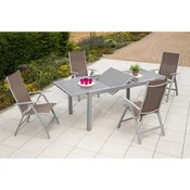 Gardenson Vrtni Set Carrara, 5-Delno, Aluminij, Steklo