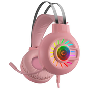 RAMPAGE RM-K44 Zengibar, mikrofon, 7.1, RGB, PC/PS4/PS5, USB, roze Slušalice