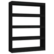 Ormaric za knjige / pregrada crni 100x30x103 cm borovina
