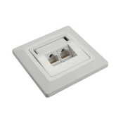 Solarix Vtičnica CAT5E UTP 2 x RJ45 za vgradnjo podometno bela