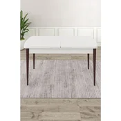 Hanah Home trpezarijski sto na razvlacenje Lia, 132 × 80 cm (razvucen 170 cm), bela ploca, noge boje oraha