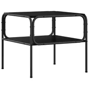 vidaXL Stranska miza Črni hrast 100 x 50 x 46 cm Inženirski les