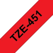 BROTHER Brother Tze-451 združljiv laminirani trak - 24 mm X 8 metrov črno/rdeč, (21405227)