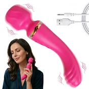 sarcia.eu Roza vibrator 2v1 AV Wand za ženske, stimulator klitorisa, G-točke, vagine, masažer bradavic in prsi, erotični pripomoček