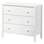 KILBERGET Komoda s 3 fioke, bela, 86x78 cm