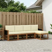 Set vanjskih sofa 5 pcs Prirodna i krem Poliester