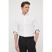 Pamucna košulja Gant za muškarce, boja: bijela, slim, o button-down ovratnikom