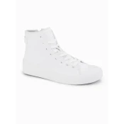 Ombre Mens high-top sneakers with zipper for easy on - white