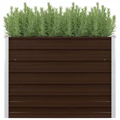 Povišena vrtna gredica smeda 100 x 100 x 77 cm pocincani celik