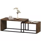 Homestar Komplet kavnih miz 2 kosa 90x48x42 cm črna in rjava